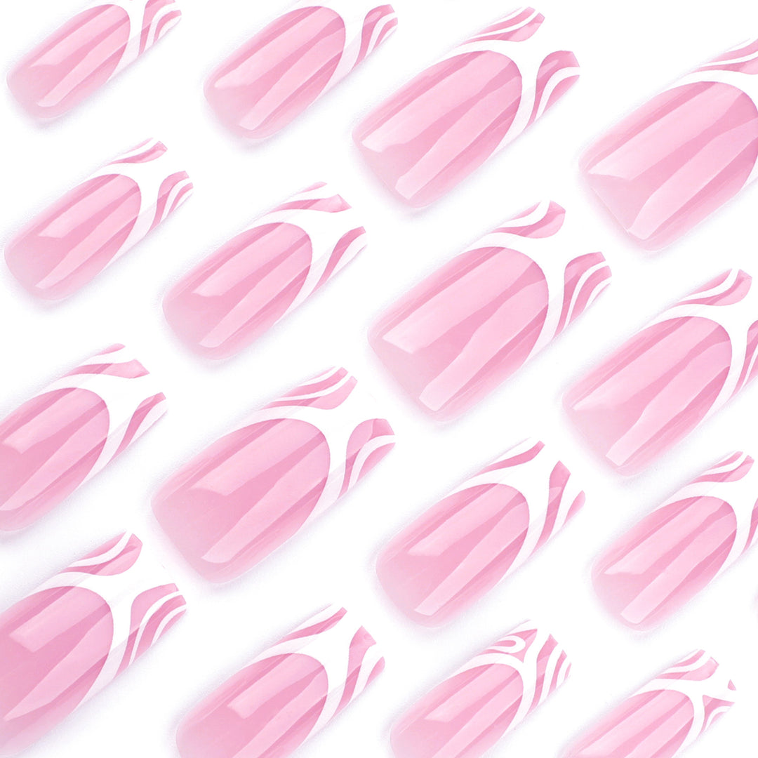Artful nail extensions with translucent design and elegant lines Bowlift