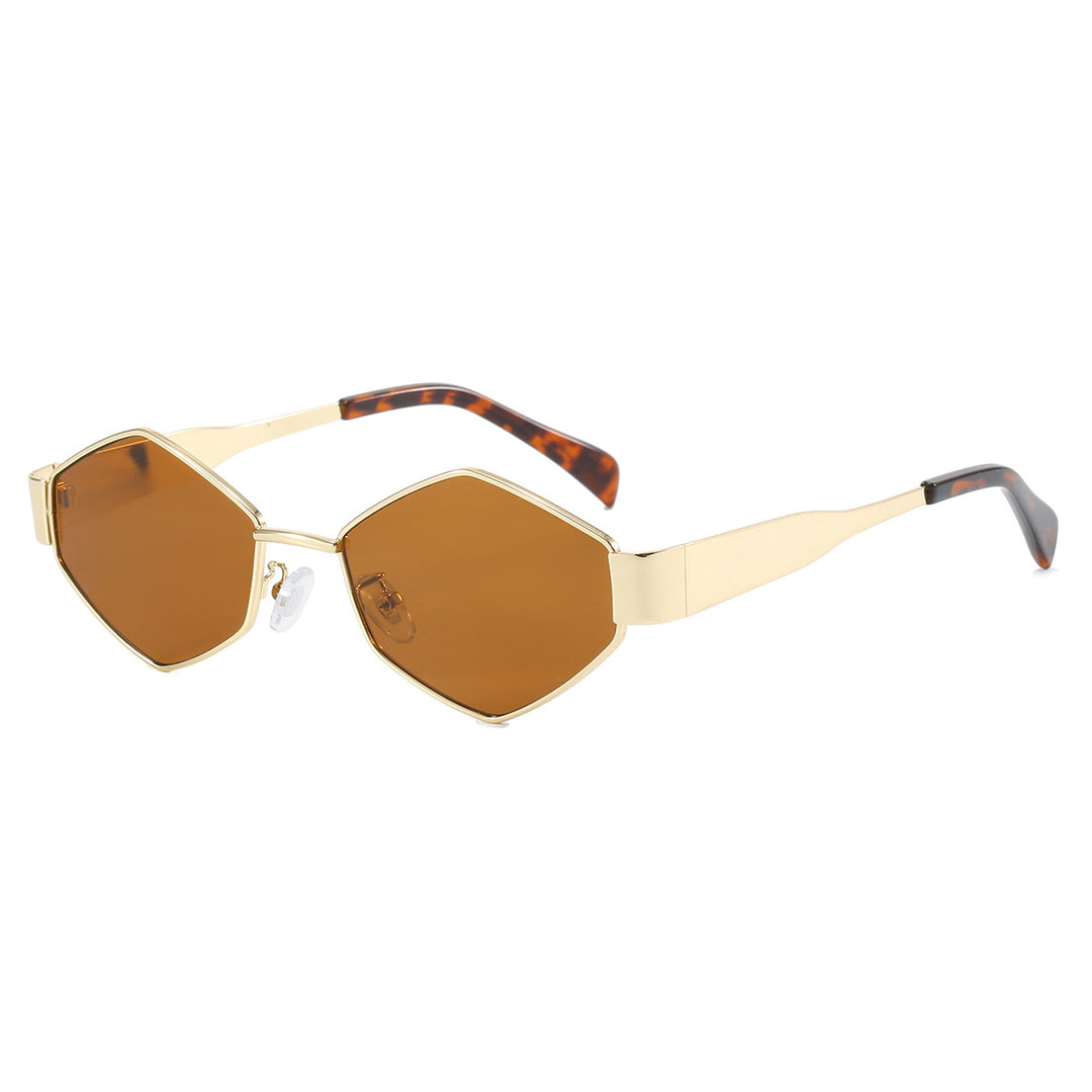 Women's modern geometric sunglasses with high-quality metal frame Bowlift