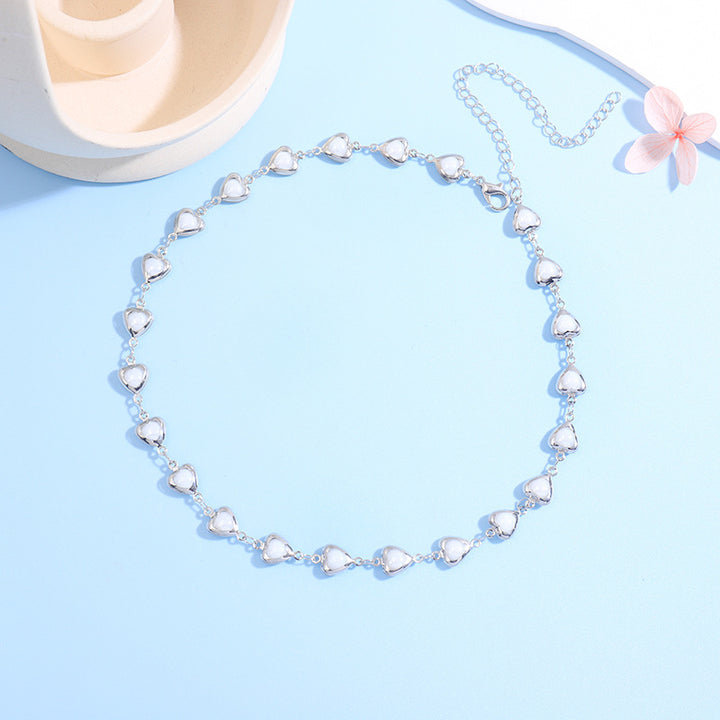 Heart-Shaped Gemstone Choker Necklace Bowlift