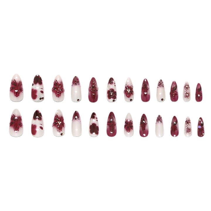Floral 3D Press-On Nail Set Bowlift