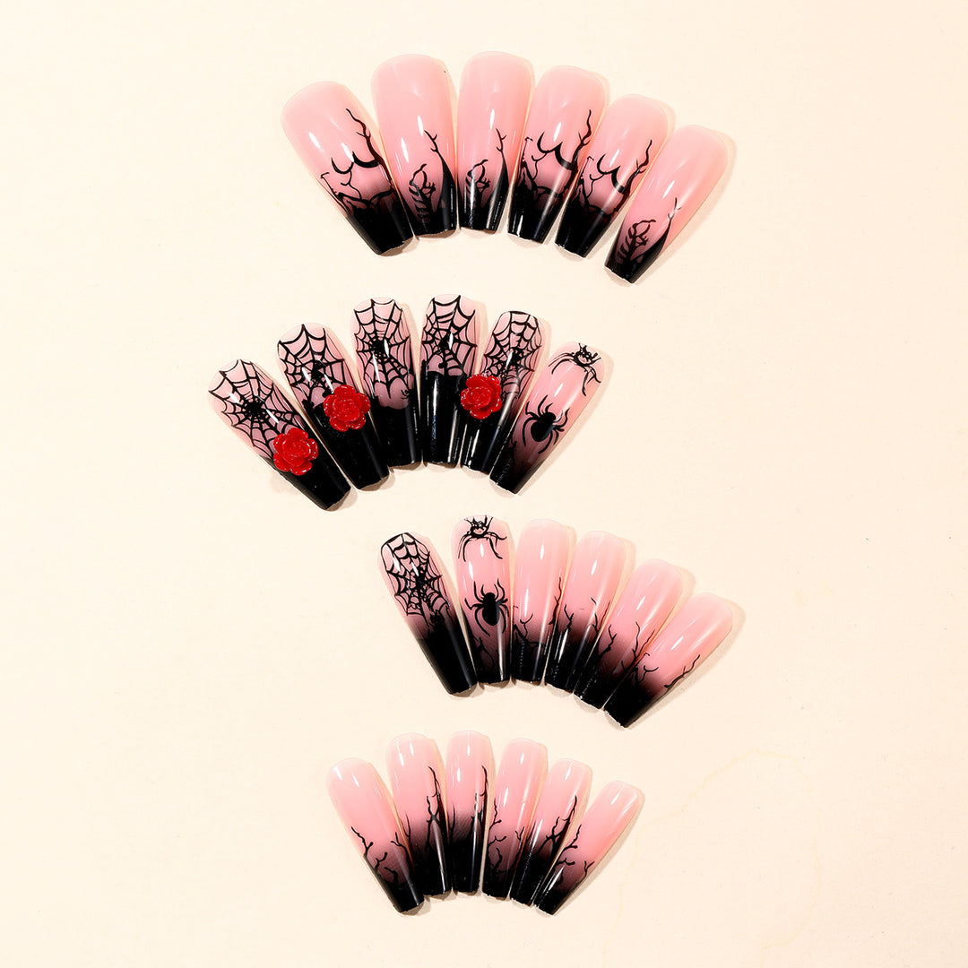 Gothic-Inspired 3D Halloween Nail Art Extensions Bowlift