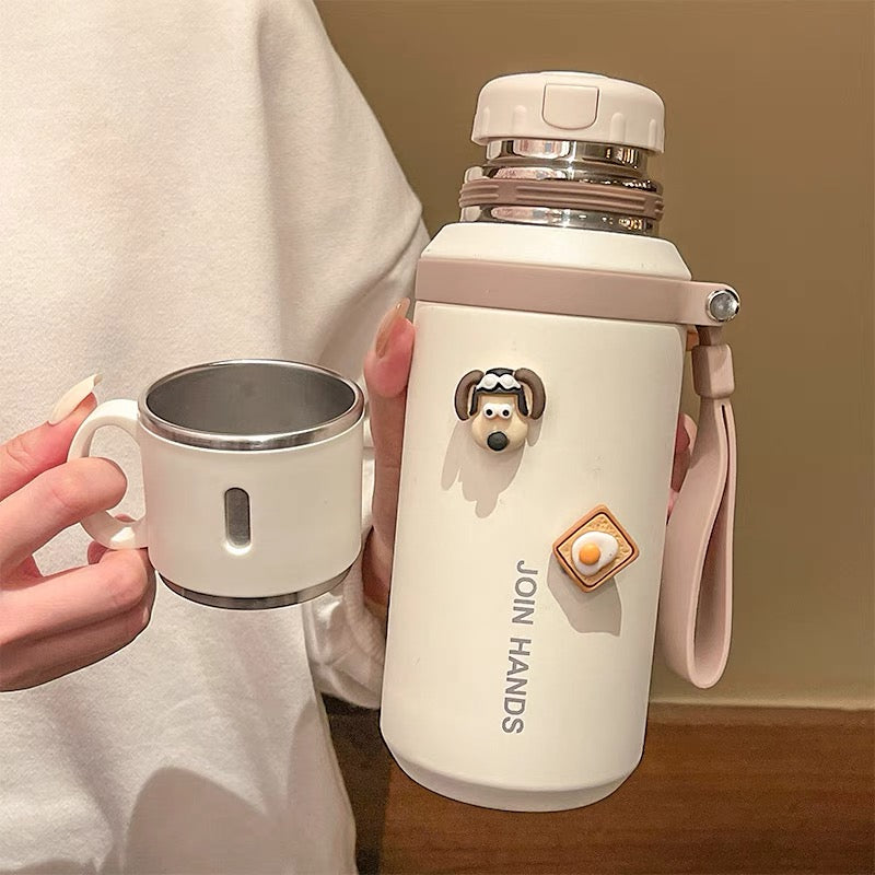 Women's Insulated Stainless Steel Water Bottle with Anti-Slip Grip Bowlift