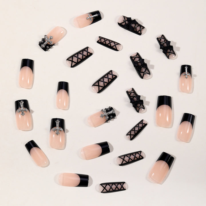 Gothic Elegance Long Nail Art Extensions Bowlift
