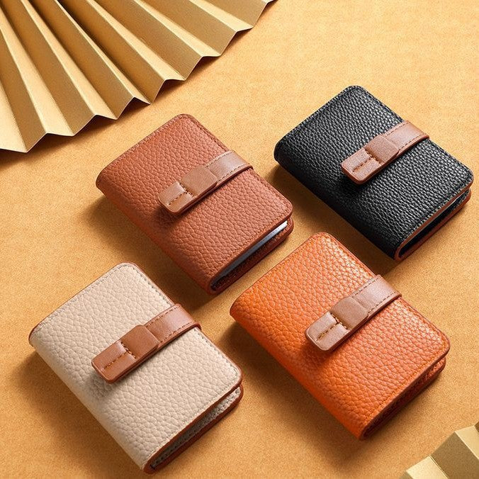 Textured Leather Cardholder Wallet Bowlift