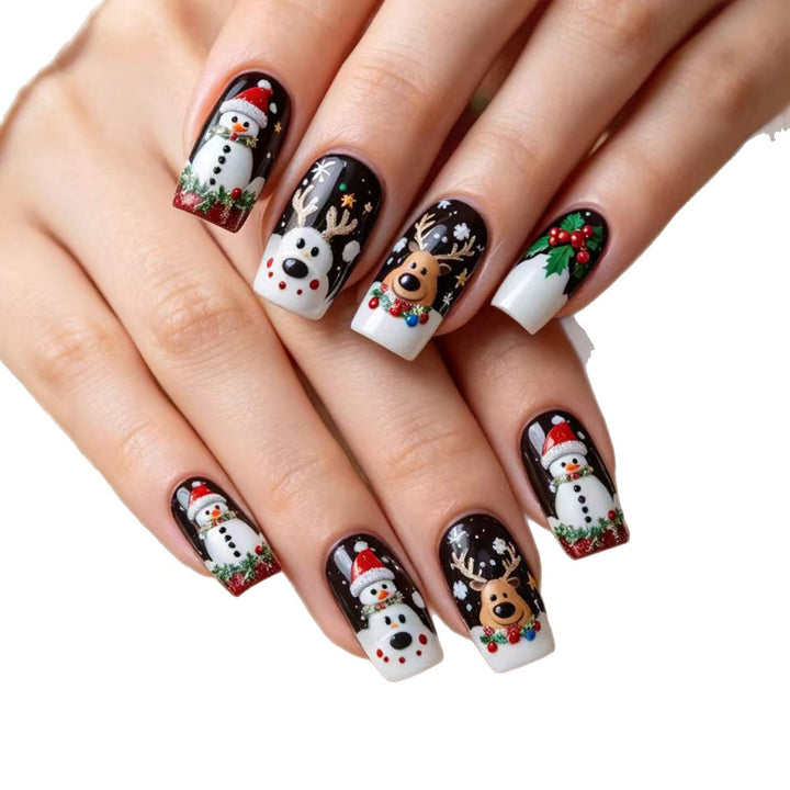 Artificial artificial nails with festive Christmas design Bowlift