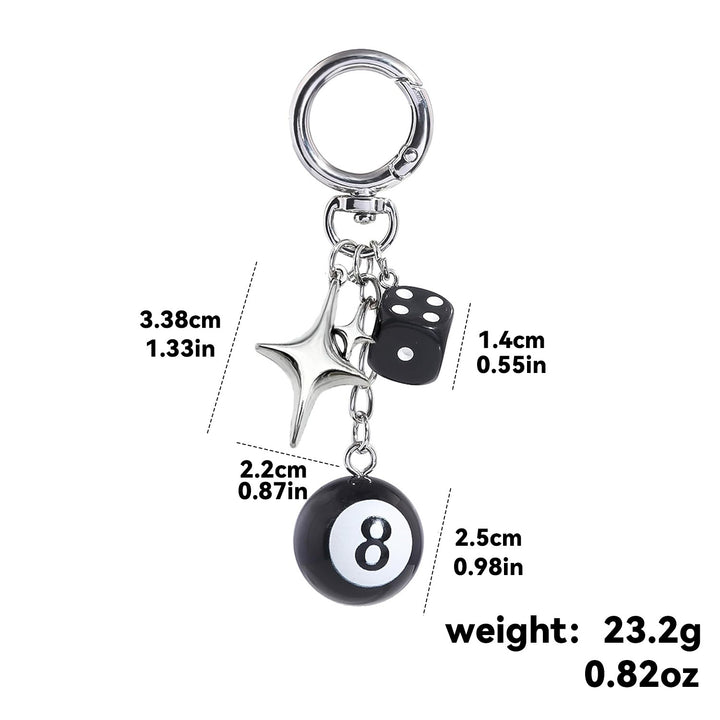Keychain with Colorful Dice Bowlift