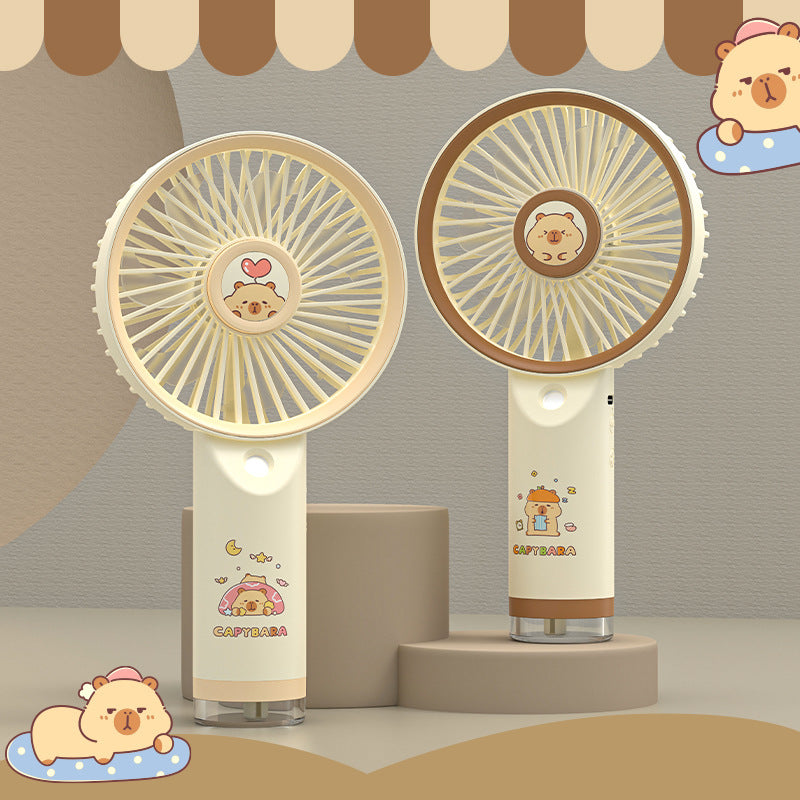 Women's portable hand fan with cute capybara design Bowlift