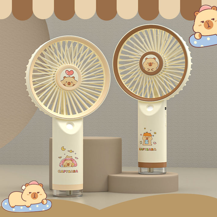 Women's portable hand fan with cute capybara design Bowlift
