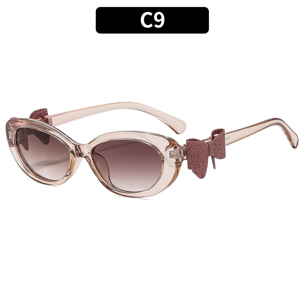 Chic Bow-Accent Cat-Eye Glasses