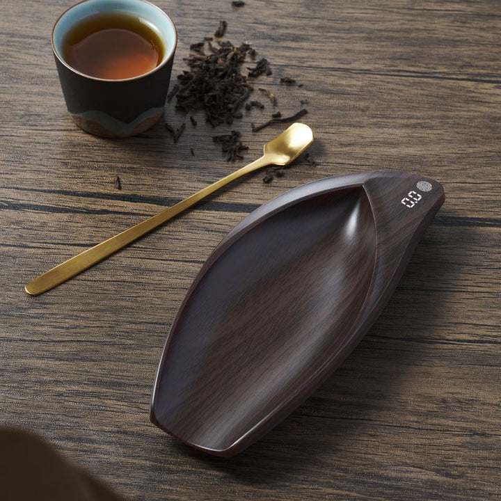 Digital Leaf-Shaped Wooden Weighing Dish