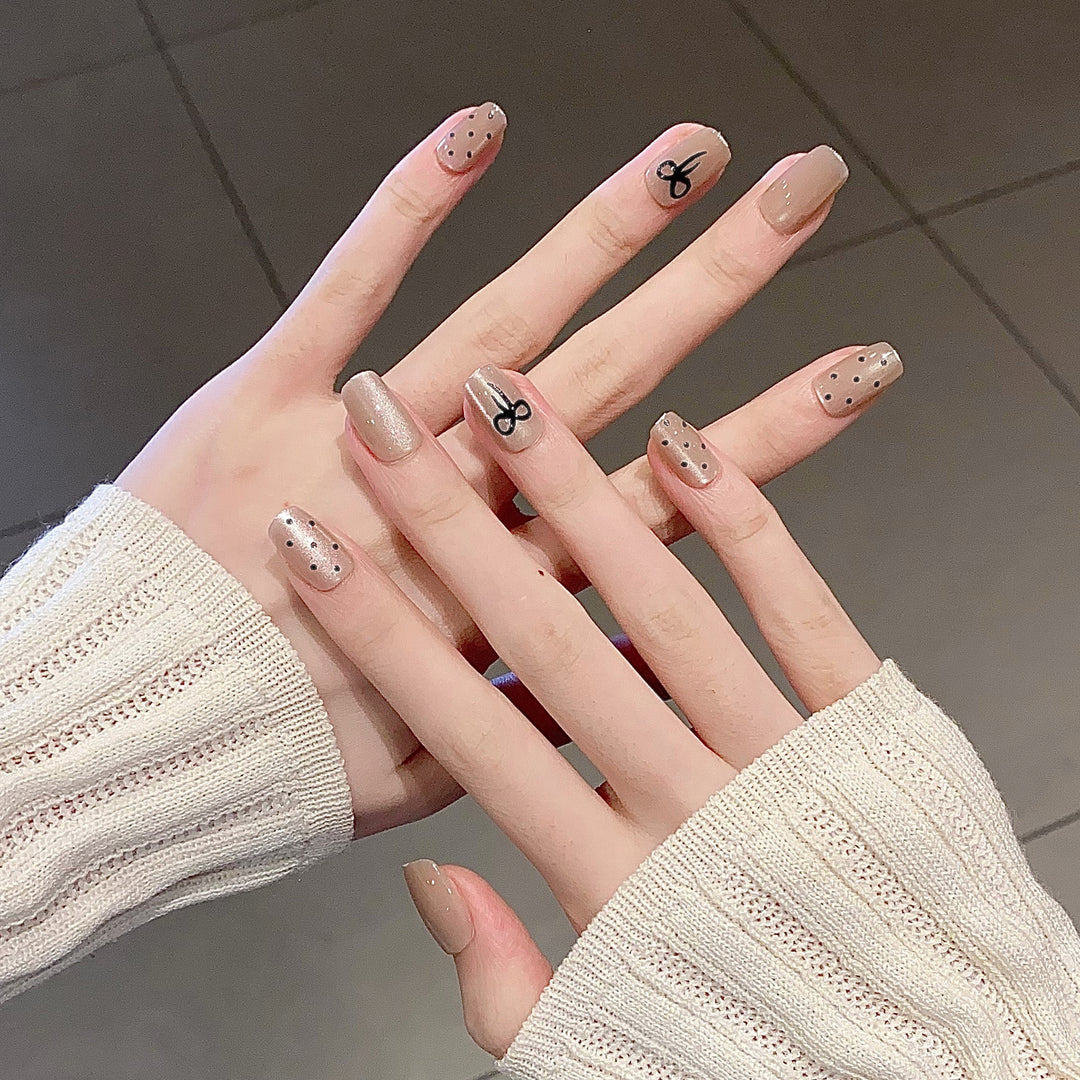 Themed Nail Art Press-On Nails with Cute Character and Bow Designs Bowlift