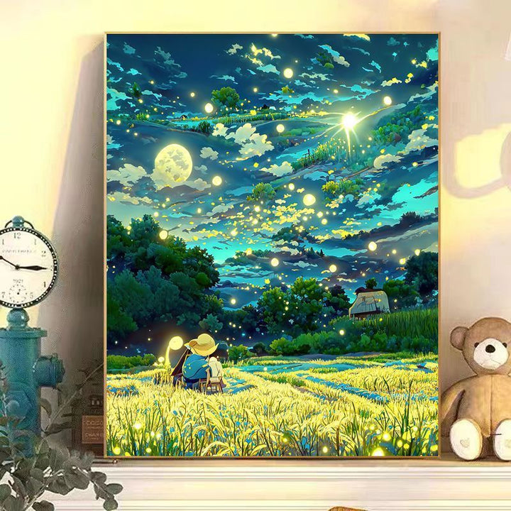 Enchanting Moonlit Landscape Canvas Art Bowlift