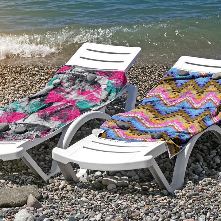 Beach towel made of skin-friendly microfiber with a creative pattern mix Bowlift