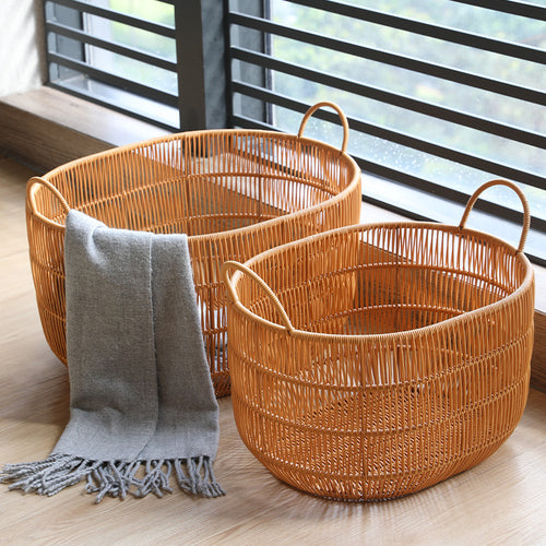 Large Handwoven Storage Basket Bowlift