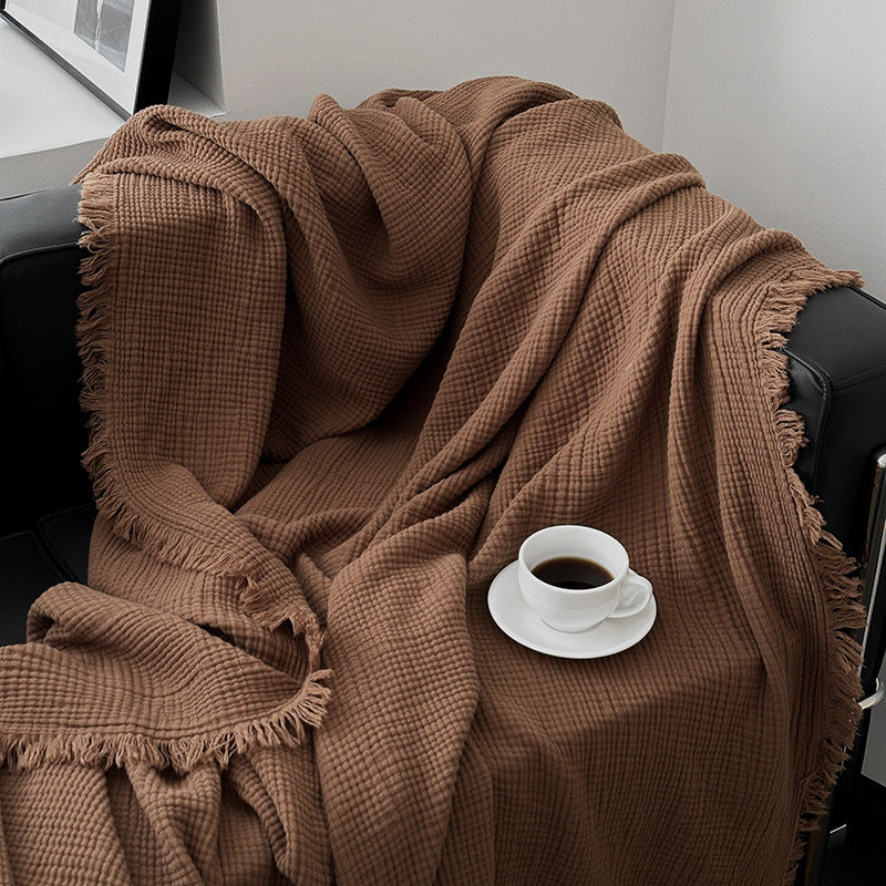 Women's cozy waffle textured blanket Bowlift