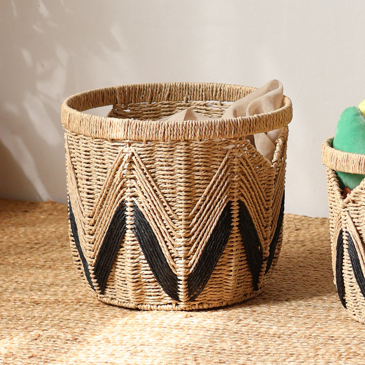Decorative basket with graphic pattern Bowlift
