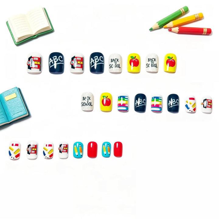 Art Nails with Creative School Motif Bowlift