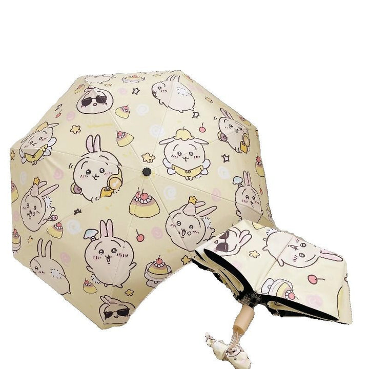 Women's Folding Umbrella with Multifunctional Storage System Bowlift