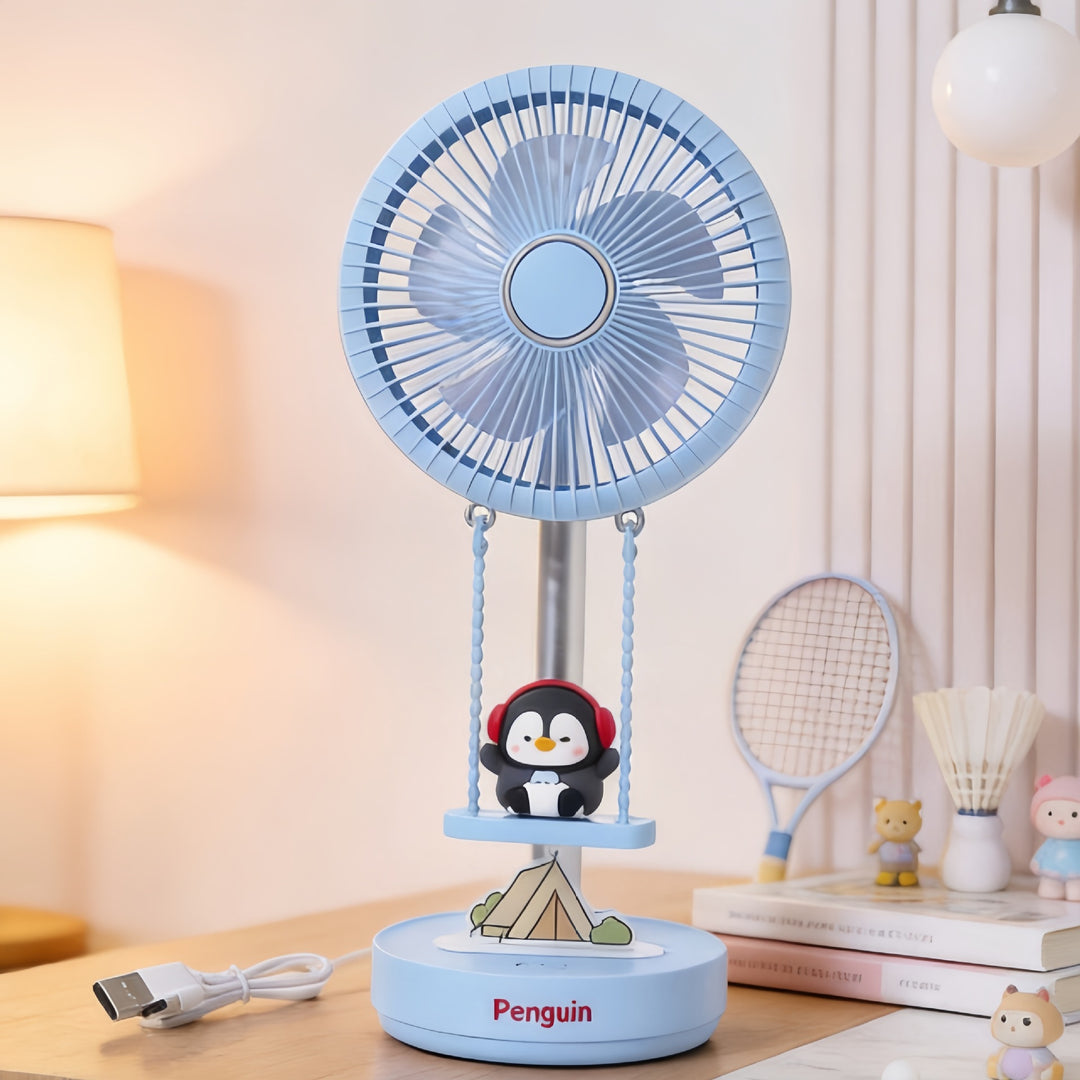 Ladies Creative Table Fan with Integrated Animal Motif Bowlift