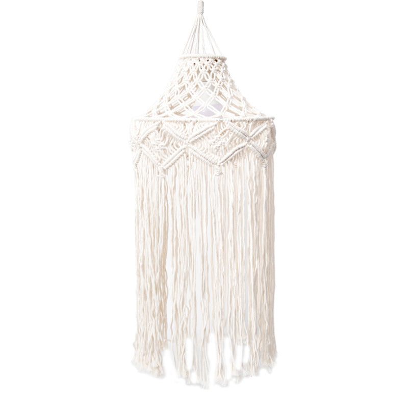 Elegant Macrame Hanging Lamp with Fringes Bowlift