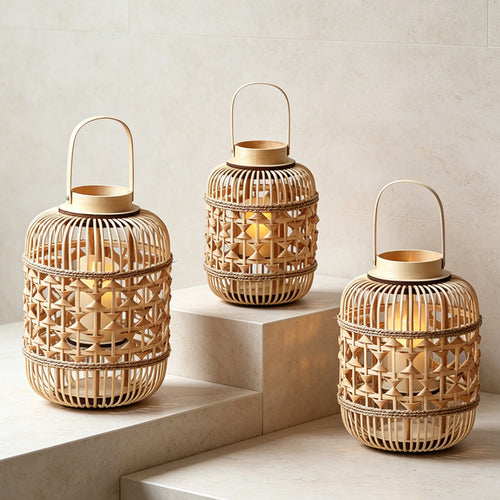 Decorative Lantern made of woven bamboo Bowlift