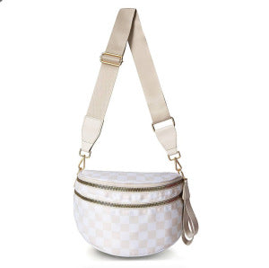 Shoulder bag with stylish check pattern and spacious compartment system Bowlift