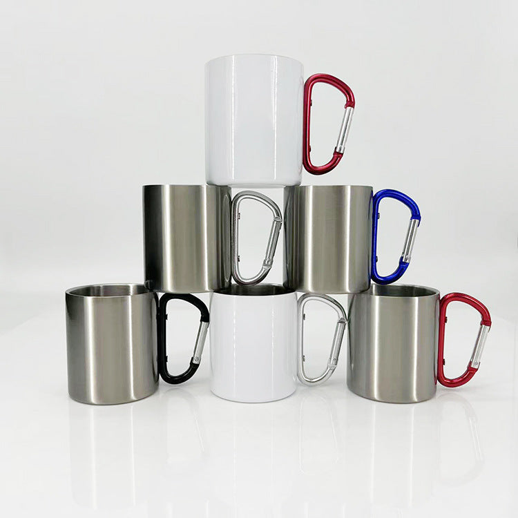Women High-Quality Stainless Steel Drinking Cup with Carabiner Handle Bowlift