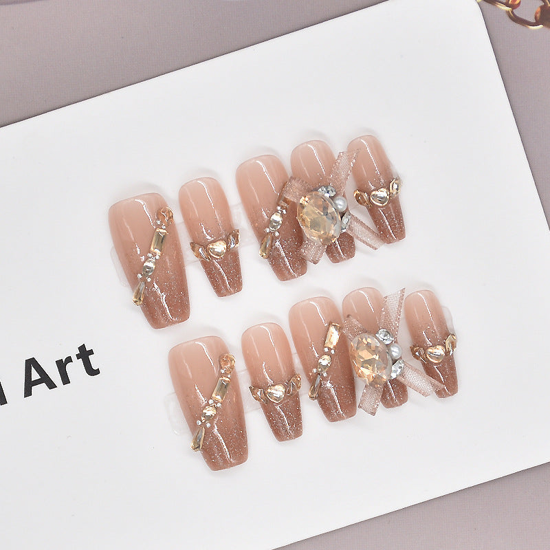 Luxury Decorative Crystal Press-On Nails Bowlift