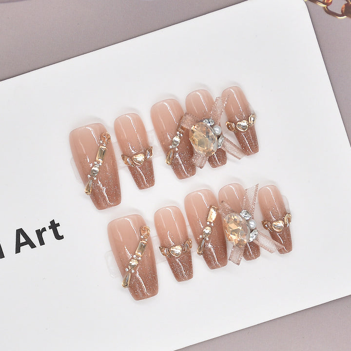 Luxury Decorative Crystal Press-On Nails Bowlift