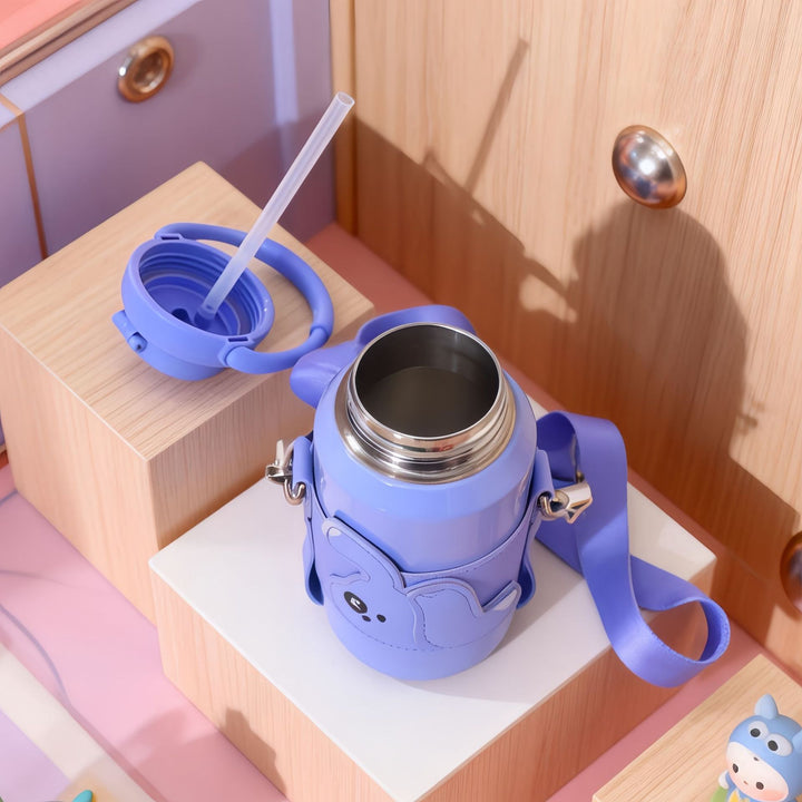 Ladies Insulated Water Bottle with Cute Bunny Design Bowlift