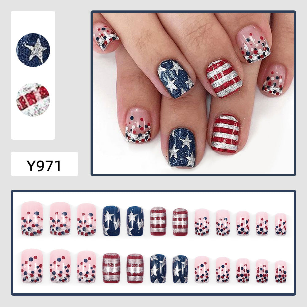 Artificial nails with patriotic motif Bowlift