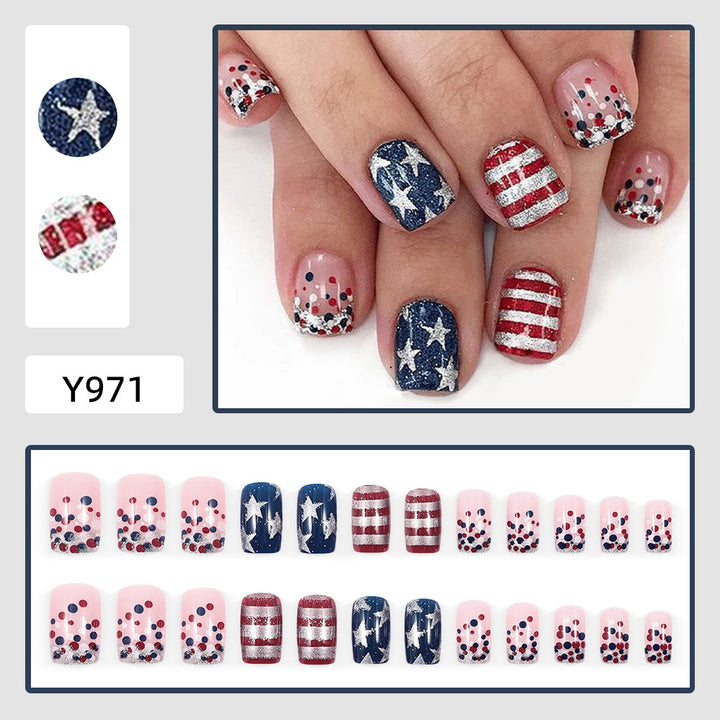 Artificial nails with patriotic motif Bowlift