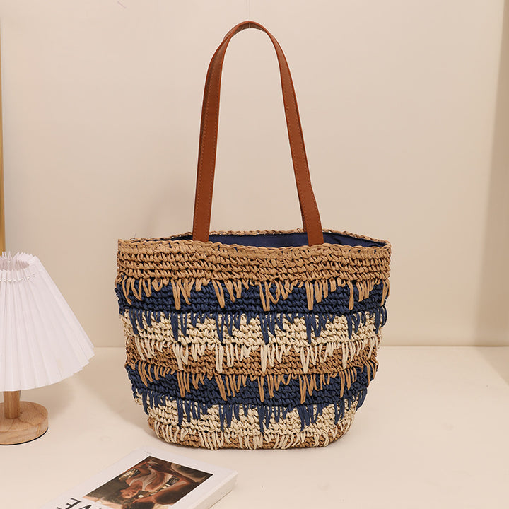 Braided tote bag with unique pattern mix Bowlift