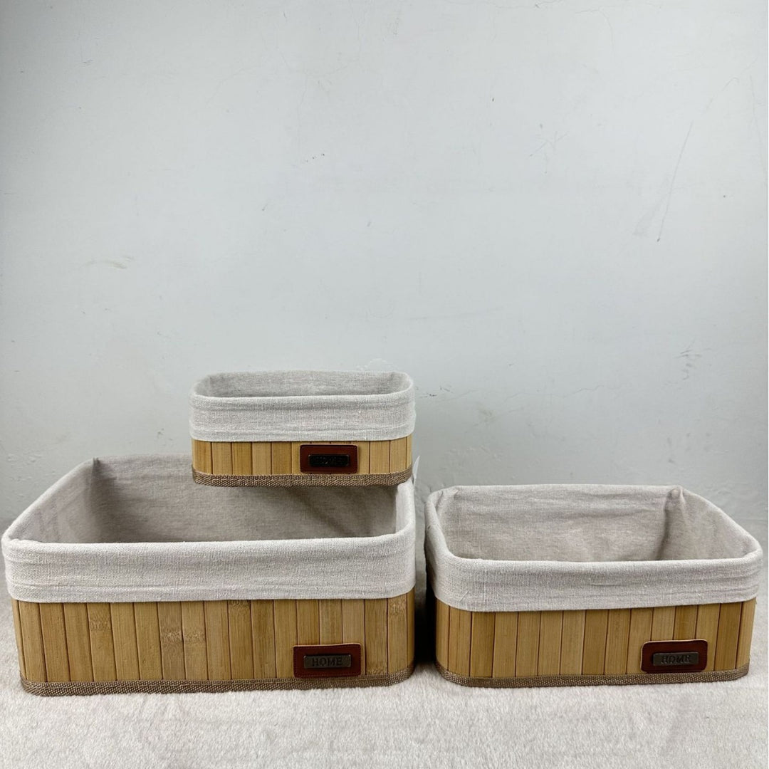 Multifunctional Storage Box Made of Bamboo Bowlift