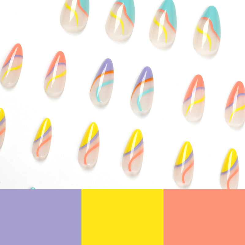 Artificial nail extensions with stylish gradient colors and modern designs Bowlift
