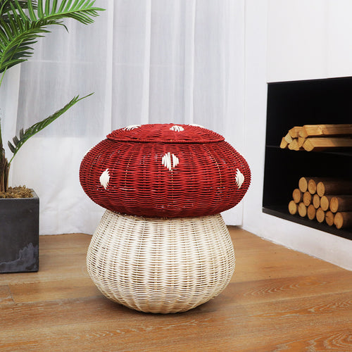 Playful storage stool in mushroom design Bowlift