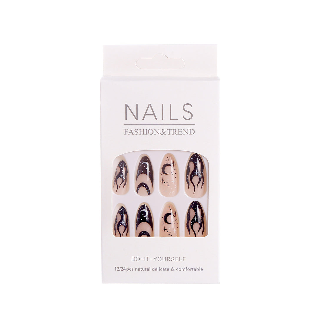 Artistic Flame Design Press-On Nail Set Bowlift