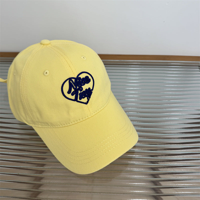 Women's Embroidered Heart-Detail Baseball Cap Bowlift