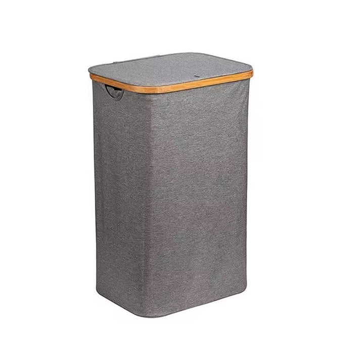 Practical laundry basket with breathable mesh and stylish bamboo lid Bowlift