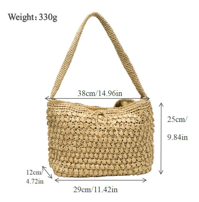 Spacious macramé bag with wide straps Bowlift