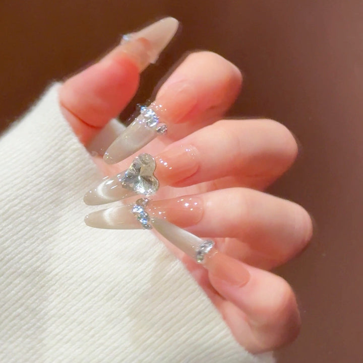 Glamorous Crystal-Embellished Stiletto Press-On Nails Bowlift