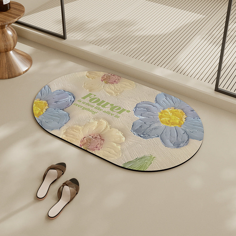 Floral-Themed Bathroom Mat Bowlift