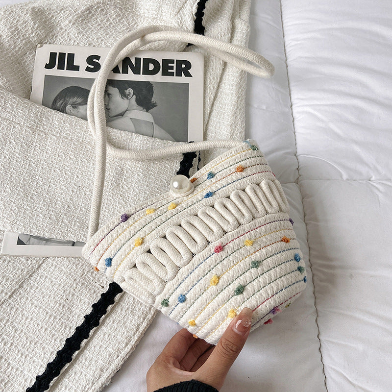 Playful Crossbody Bag Made of Braided Material Bowlift