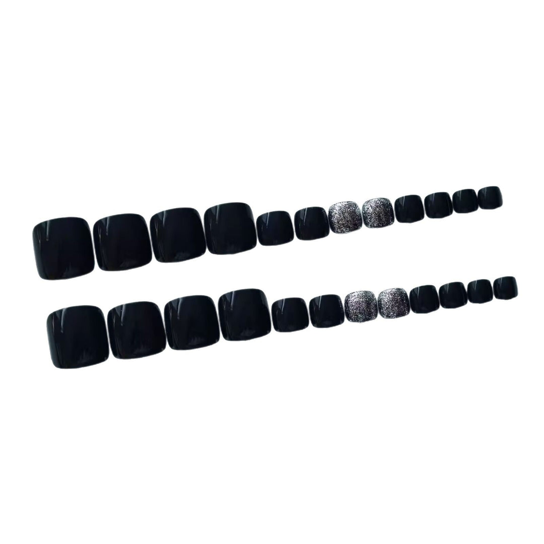 Stylish Glittered Pedicure Nail Art Bowlift