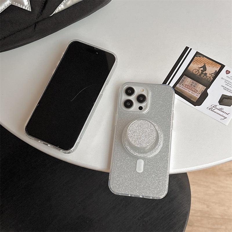 Glitter Magnetic Ring Phone Case With Magsafe-Compatible Ring Stand