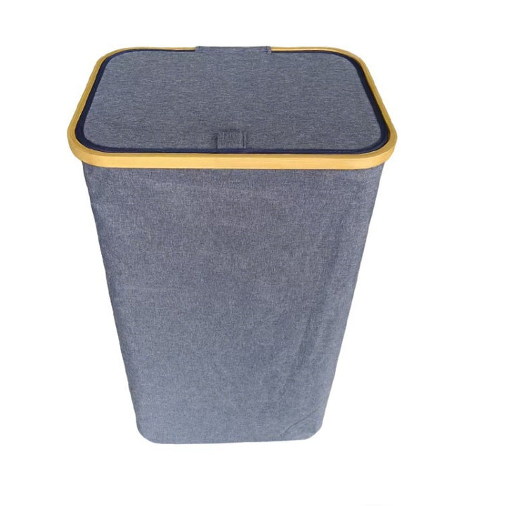 Stylish laundry basket with wooden lid Bowlift