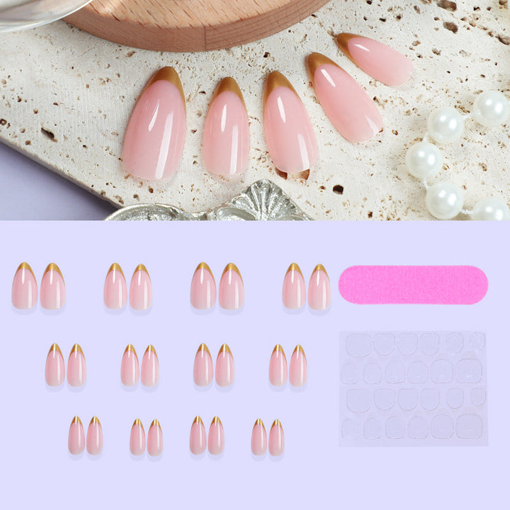 Artifice nail set with elegant gold gradient Bowlift