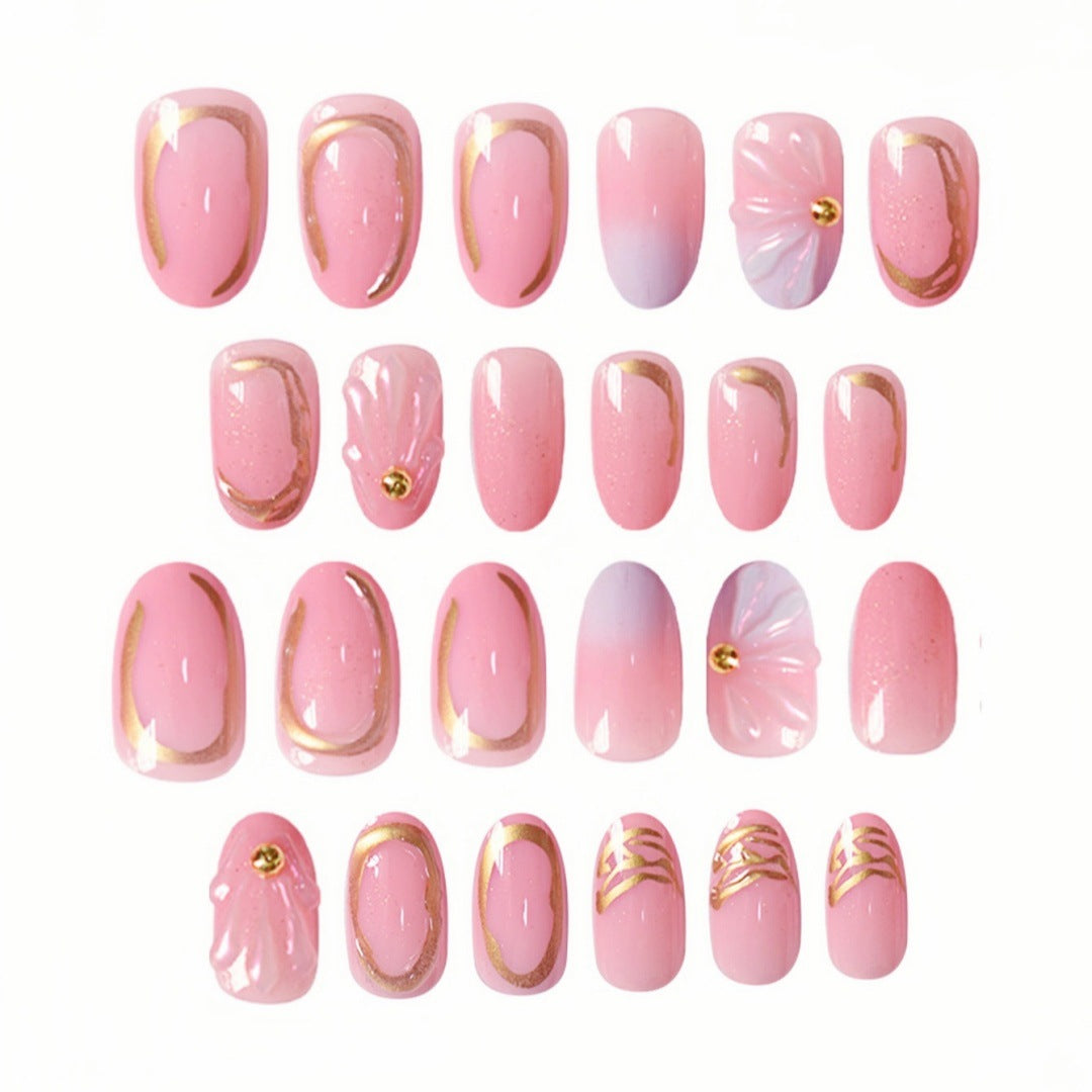 Floral Geometric Press-On Nail Art Set Bowlift