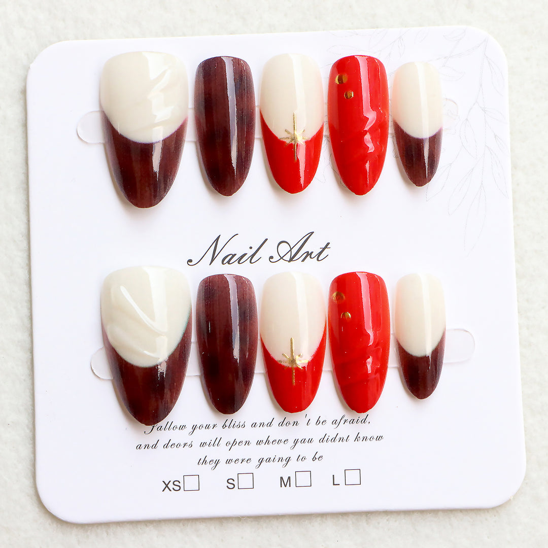 Decorative Press-On Nail Art Set with Unique Patterns Bowlift