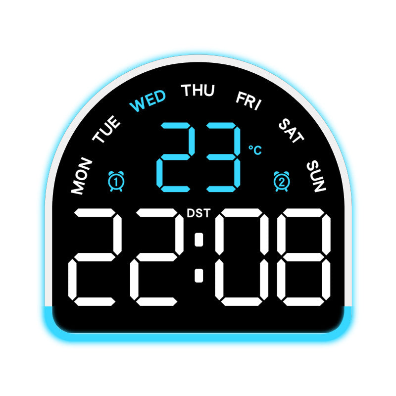 Digital alarm clock with temperature and day of the week display Bowlift